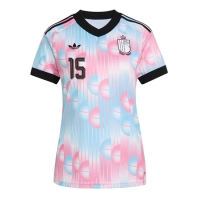 Camiseta Bélgica Thomas Meunier #15 Segunda Equipación Replica Mundial 2026 para mujer mangas cortas